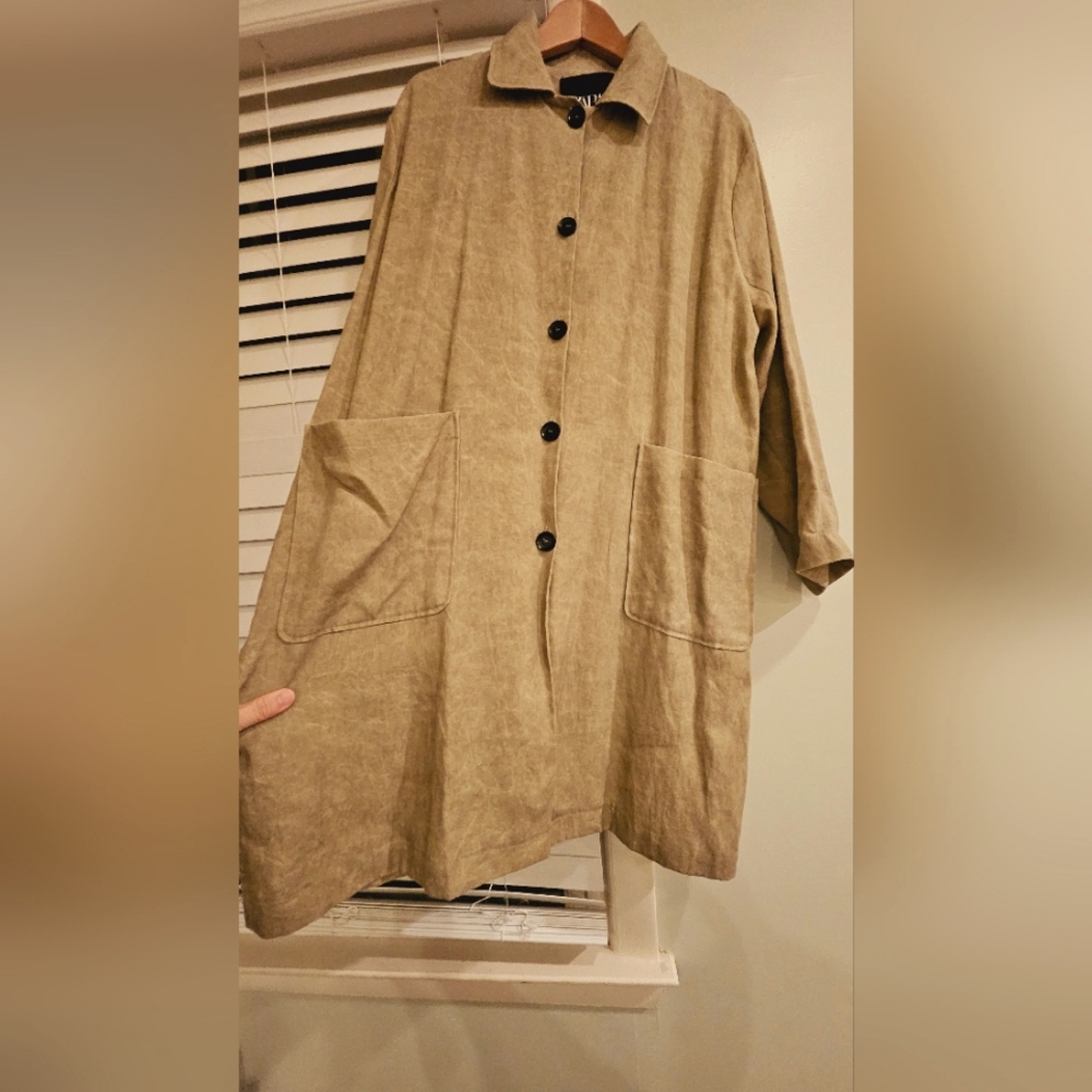 Zara Trench Linen Coat Size S